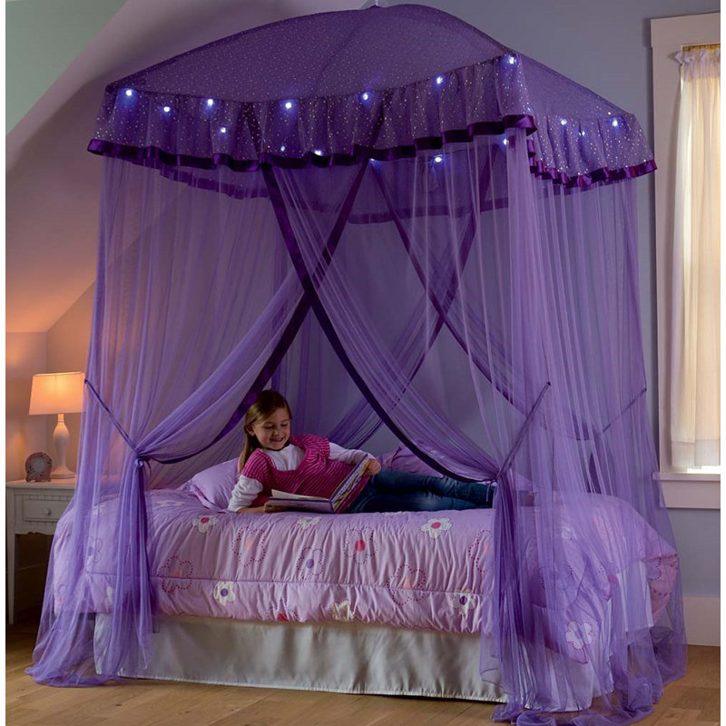 HearthSong Sparkling Lights Bed Canopy & Reviews Wayfair